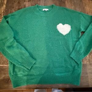 Cezele Green Heart Sweater